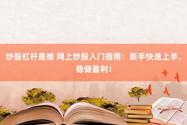 炒股杠杆是啥 网上炒股入门指南：新手快速上手，稳健盈利！